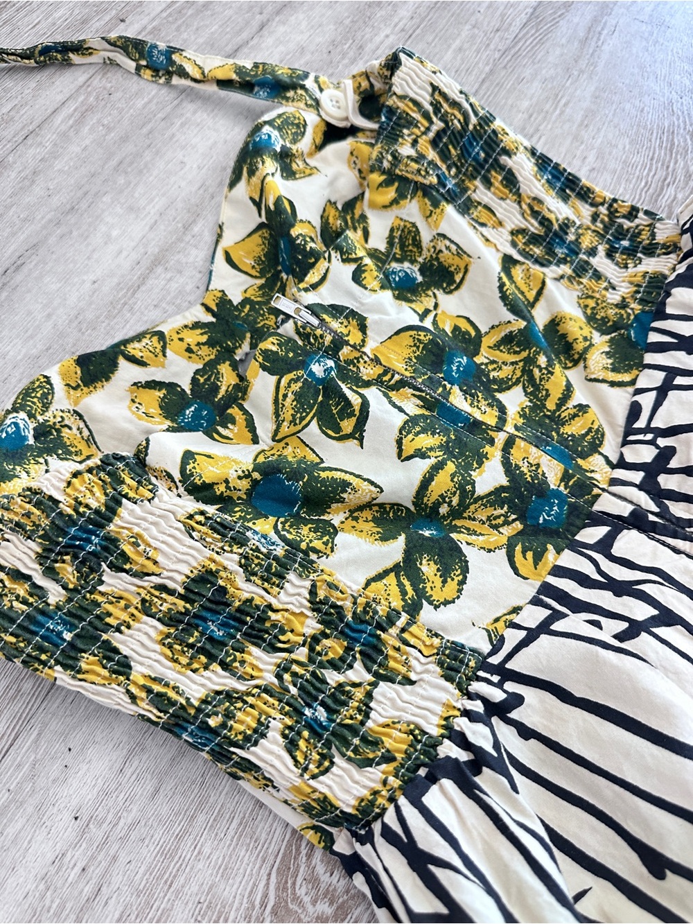 Anthropologie 100% Cotton Girls From Savory Floral Halter Mídi Dress Size - Picture 3 of 16